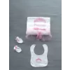Luz&Pos Taçlı Prensesim Nakışlı  10lu Zıbın Takımı Hastane Çıkışı Pembe