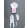 Luz&Pos Taçlı Prensesim Nakışlı  10lu Zıbın Takımı Hastane Çıkışı Pembe