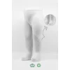 Luz&Pos Tekli Ekose Kabartma Penye Külotlu Çorap Bs50105 Beyaz