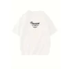Thousand Baskılı Oversize Bisiklet Yaka T-shirt - Beyaz
