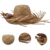 Tropikal Parti Naturel Hasır Hawaii Şapkası 13x36 Cm
