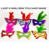 Tüylü Kağıt Karnaval Maskesi (639lı Set)