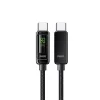 Ultimate Upd4160t 60w Lcd Ekranlı Metal Başlıklı Hasır Örgü Type-c To Type-c Hızlı Şarj Ve Data Kablo