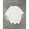 Unisex Basic Bisiklet Yaka Oversize T-Shirt - Beyaz