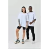 Luz&Pos Unisex Basic Bisiklet Yaka Oversize T-shirt - Beyaz