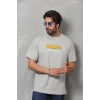 Unisex Basic Bisiklet Yaka Oversize T-Shirt - Gri