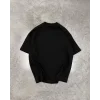 Unisex Basic Bisiklet Yaka Oversize T-Shirt - Siyah