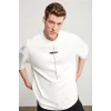 Unisex Baskılı Oversize T-Shirt - Beyaz
