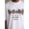 Unisex Baskılı Oversize T-Shirt - Beyaz