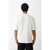 Unisex Baskılı Oversize T-Shirt - Beyaz