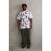 Luz&Pos Unisex Baskılı Oversize T-shirt - Beyaz