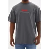 Unisex Baskılı Oversize T-Shirt - Füme