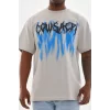 Unisex Baskılı Oversize T-Shirt - Gri