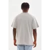 Unisex Baskılı Oversize T-Shirt - Gri