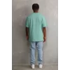Unisex Baskılı Oversize T-Shirt - Mint Yeşili