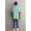 Unisex Baskılı Oversize T-Shirt - Mint Yeşili