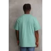 Luz&Pos Unisex Baskılı Oversize T-shirt - Mint Yeşili