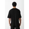 Unisex Baskılı Oversize T-Shirt - Siyah