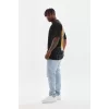Unisex Baskılı Oversize T-Shirt - Siyah