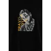 Luz&Pos Unisex Baskılı Oversize T-shirt - Siyah