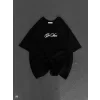 Unisex Baskılı Oversize T-Shirt - Siyah
