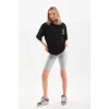 Luz&Pos Unisex Baskılı Oversize T-shirt - Siyah