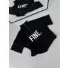 Luz&Pos Unisex Baskılı Yarım Fermuarlı T-shirt - Siyah