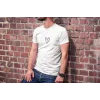 Unisex Bisiklet Yaka Baskılı Oversize T-Shirt - Beyaz