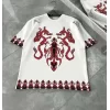 Unisex Bisiklet Yaka Baskılı Oversize T-Shirt - Beyaz