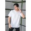 Luz&Pos Unisex Bisiklet Yaka Baskılı Oversize T-shirt - Beyaz