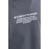 Unisex Bisiklet Yaka Baskılı Oversize T-Shirt - Gri