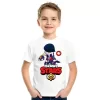 Luz&Pos Unisex Bisiklet Yaka Kısa Kol Baskılı Çocuk T-shirt - Beyaz