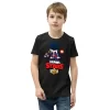Luz&Pos Unisex Bisiklet Yaka Kısa Kol Baskılı Çocuk T-shirt - Siyah