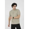 Unisex Bisiklet Yaka Slim Fit T-Shirt- Açık Yeşil