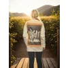 Luz&Pos Unisex Bisiklet Yaka Uzun Kollu T-shirt - Beyaz