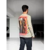 Luz&Pos Unisex Bisiklet Yaka Uzun Kollu T-shirt - Beyaz