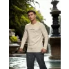 Luz&Pos Unisex Bisiklet Yaka Uzun Kollu T-shirt - Beyaz