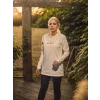 Luz&Pos Unisex Bisiklet Yaka Uzun Kollu T-shirt - Beyaz