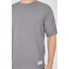 Unisex Jakar Kumaş Rahat Kol T-Shirt - Gri