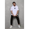 Unisex Kapşonlu Oversize T-Shirt Takım - Beyaz