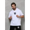 Unisex Kapşonlu Oversize T-Shirt Takım - Beyaz