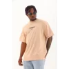 Luz&Pos Unisex Oversize Baskılı Bisiklet Yaka T-shirt - Bej