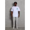 Luz&Pos Unisex Oversize Baskılı Bisiklet Yaka T-shirt - Beyaz