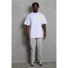 Luz&Pos Unisex Oversize Baskılı Bisiklet Yaka T-shirt - Beyaz