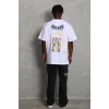 Luz&Pos Unisex Oversize Baskılı Bisiklet Yaka T-shirt - Beyaz