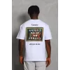 Luz&Pos Unisex Oversize Baskılı Bisiklet Yaka T-shirt - Beyaz
