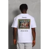 Luz&Pos Unisex Oversize Baskılı Bisiklet Yaka T-shirt - Beyaz