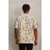 Luz&Pos Unisex Oversize Baskılı Bisiklet Yaka T-shirt - Gri