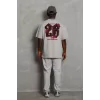 Luz&Pos Unisex Oversize Baskılı Bisiklet Yaka T-shirt - Gri
