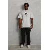 Luz&Pos Unisex Oversize Baskılı Bisiklet Yaka T-shirt - Gri